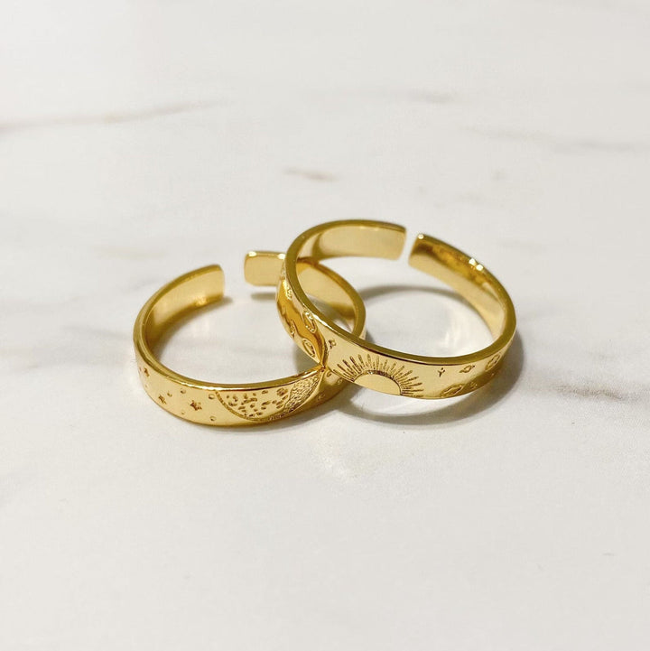 Sun and Moon Couple Rings