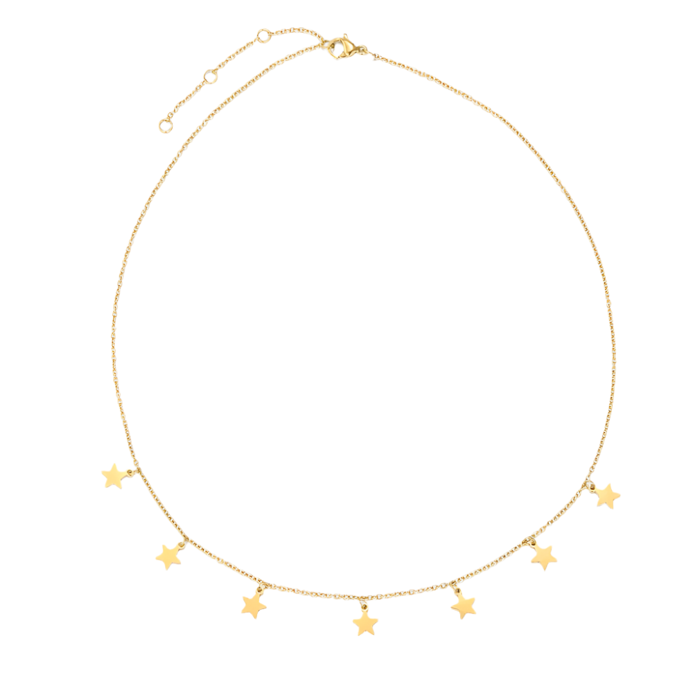 Gold Star Charm Choker Necklace