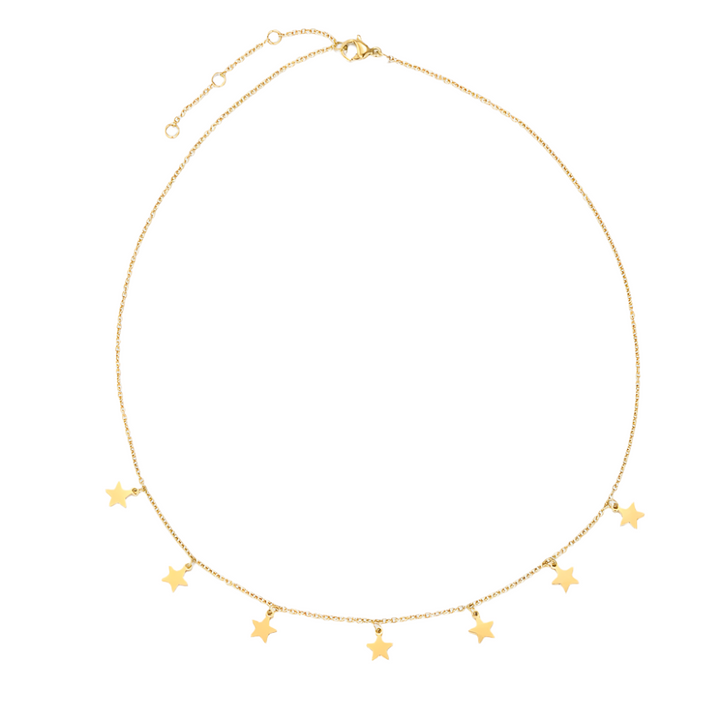 Gold Star Charm Choker Necklace