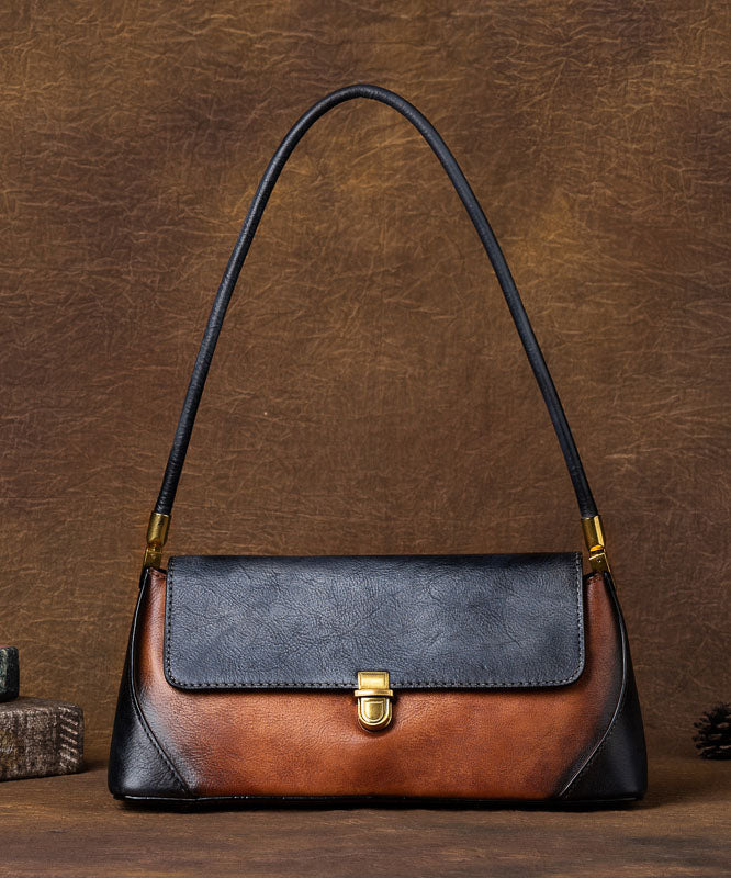 Stil Braun Farbkontrast Paitings Leder Tote Handtasche