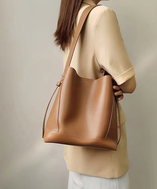 Light Brown Calf Leather Satchel