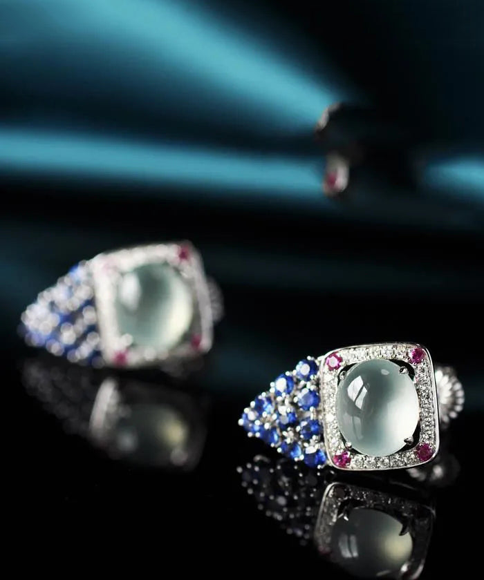 Blue Zircon Gemstone Stud Earrings