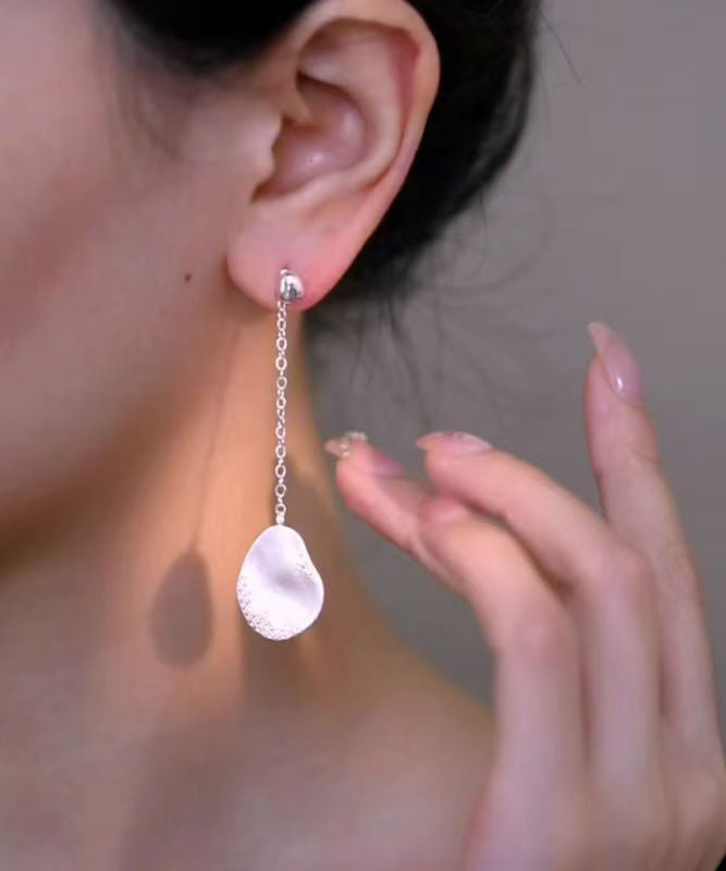 Gold Zircon Asymmetric Drop Earrings