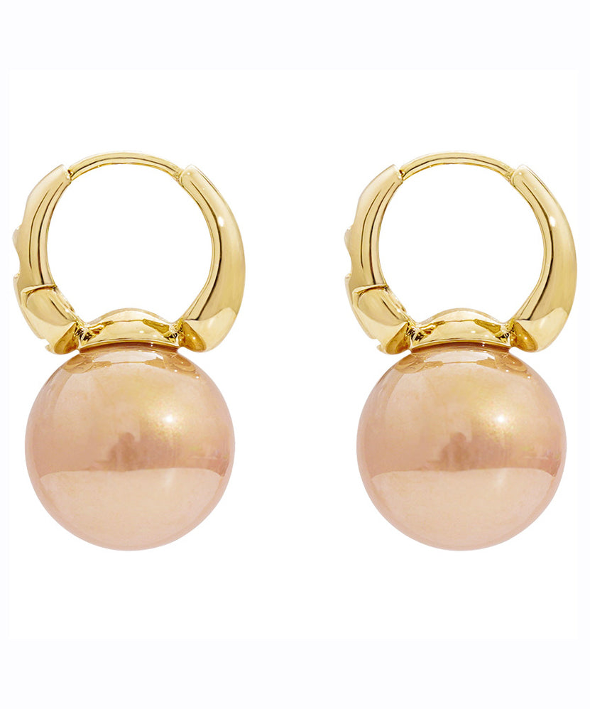 White Copper Overgild Pearl Studs
