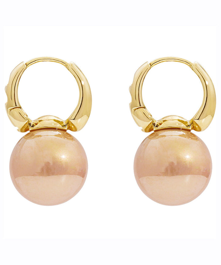 White Copper Overgild Pearl Studs