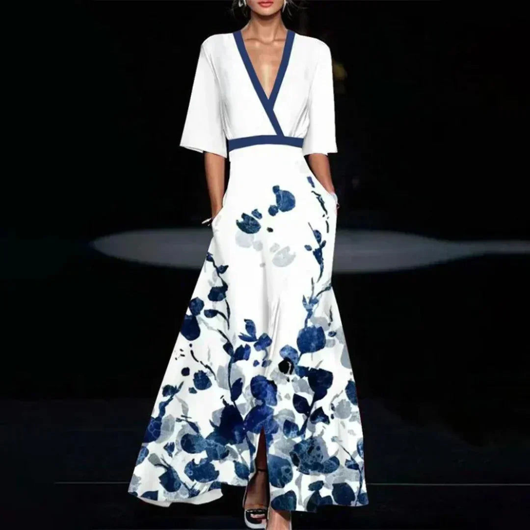 Hazel Floral Belted Maxi Dress