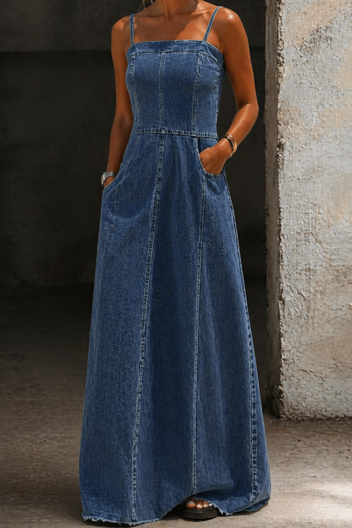Valentina | Vintage Denim Maxi Dress