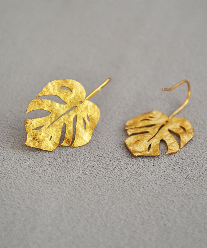 Gold Leaf 14K Copper Stud Earrings