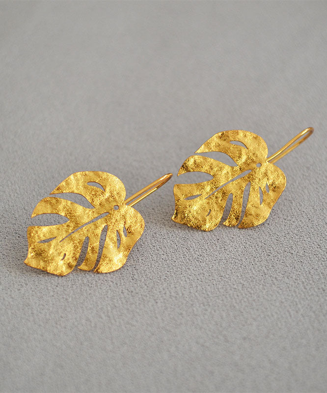 Gold Leaf 14K Copper Stud Earrings