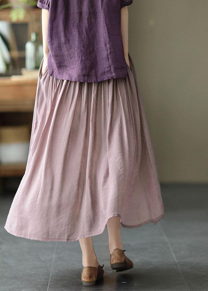 Light Purple Patchwork Tie-Waist Skirt