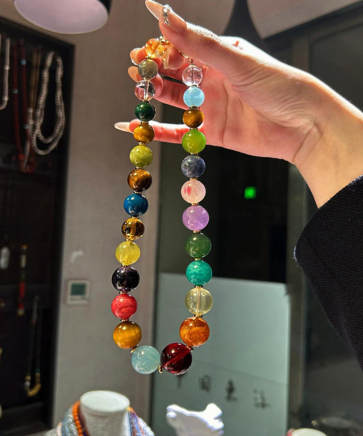 Vogue Rainbow Alloy Crystal Beading Gratuated Bead Necklace