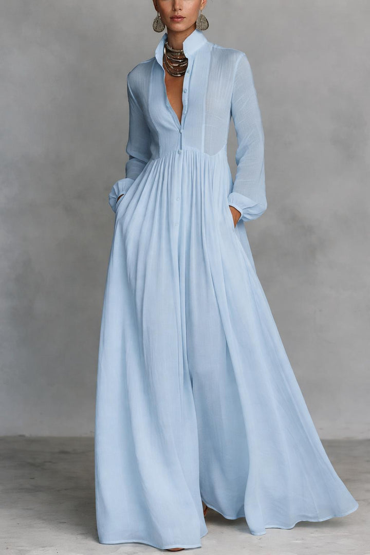 Selena Fluid Button Maxi Dress