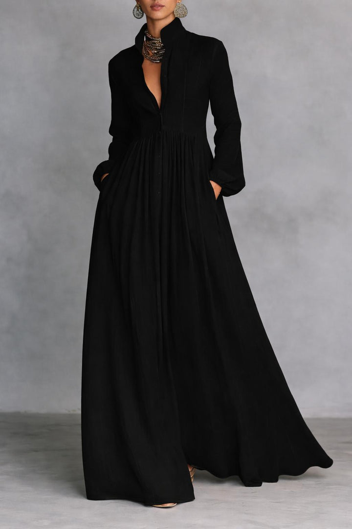 Selena Fluid Button Maxi Dress