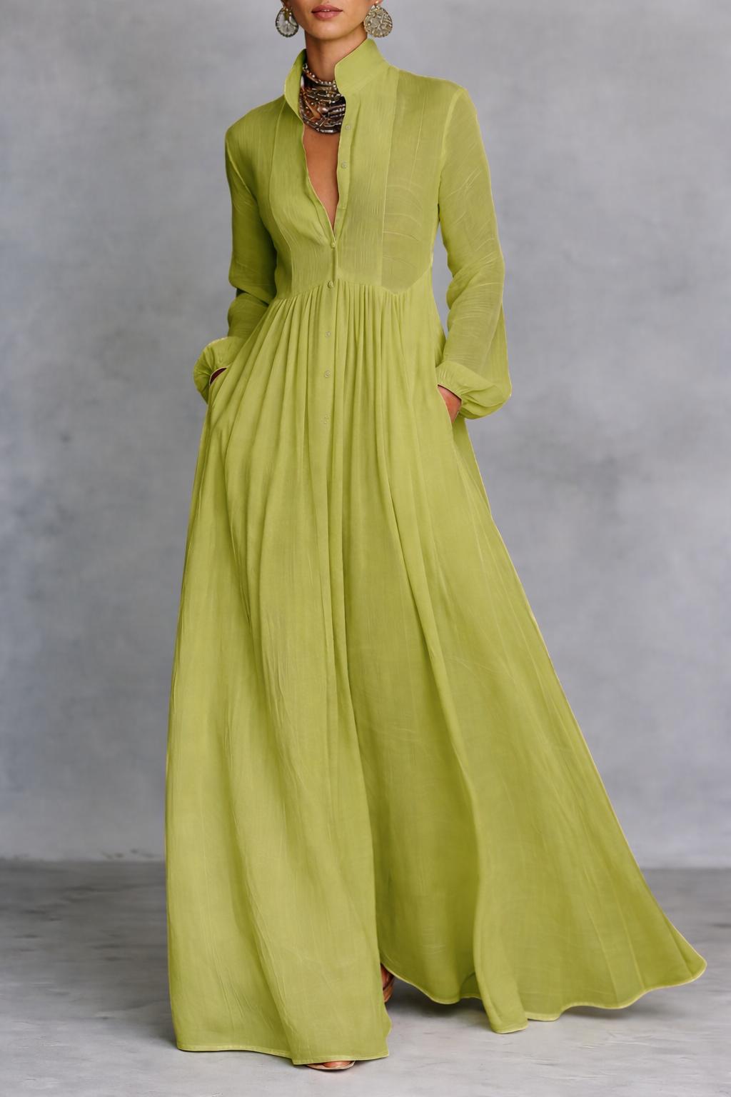 Selena Fluid Button Maxi Dress