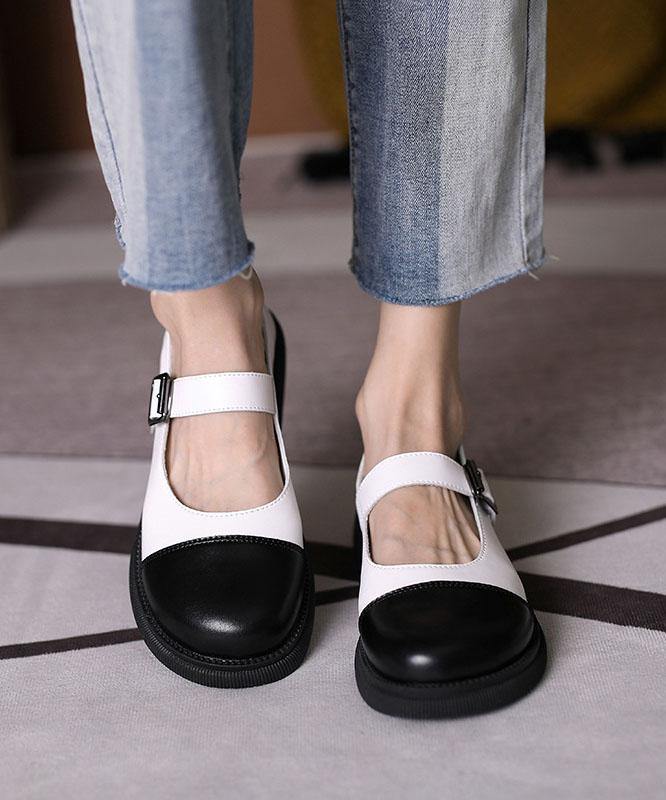 White Faux Leather Fashion Splicing Flat Shoes