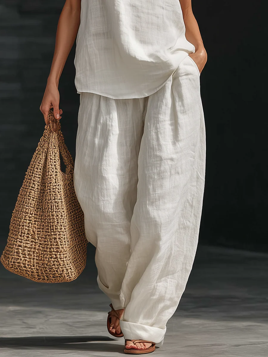 Carlotta | Elegant Sleeveless Wide Pants Set