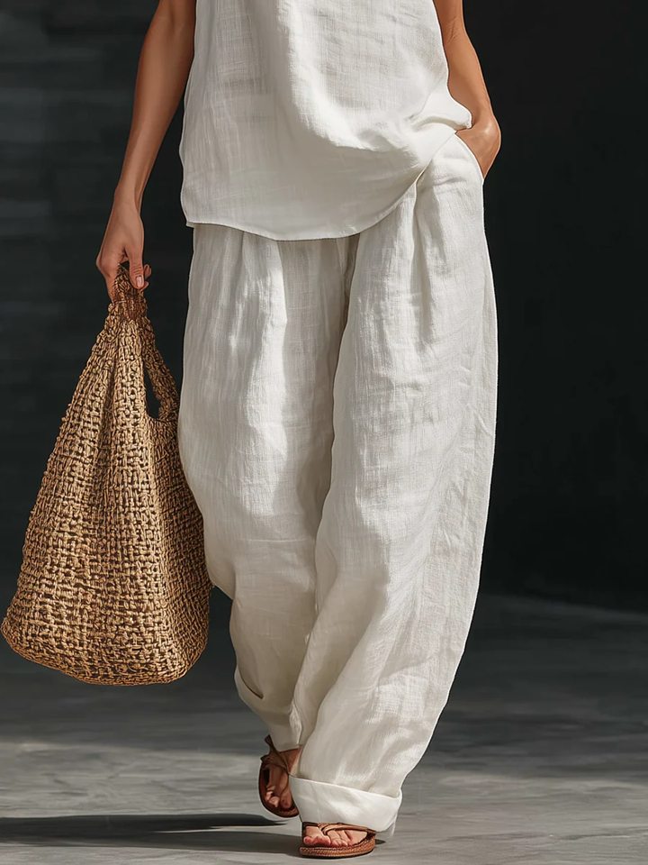 Carlotta | Elegant Sleeveless Wide Pants Set