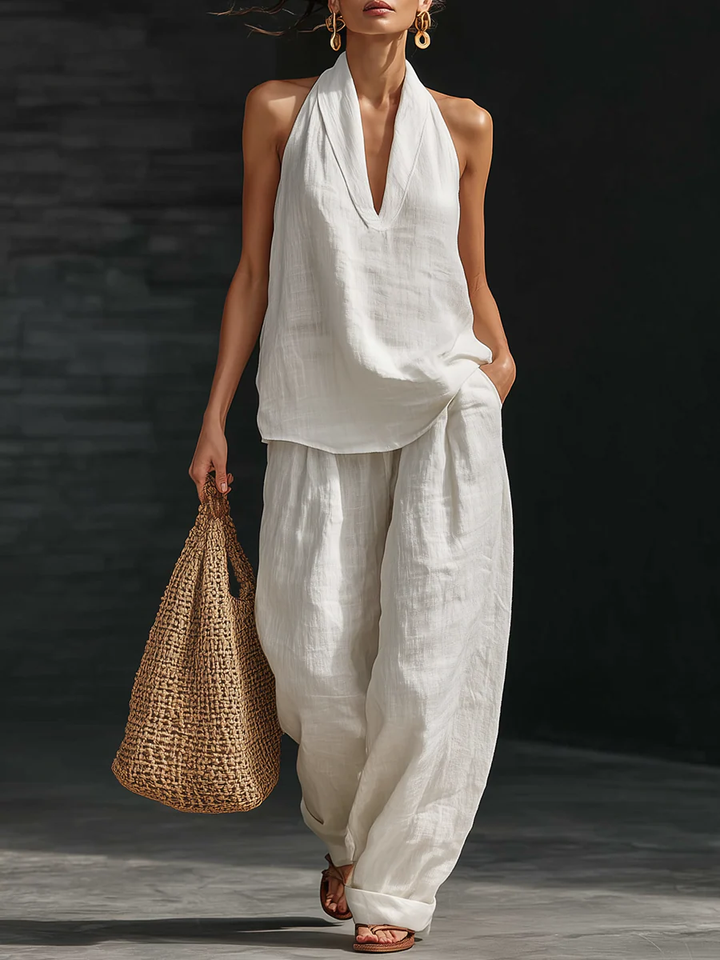 Carlotta | Elegant Sleeveless Wide Pants Set