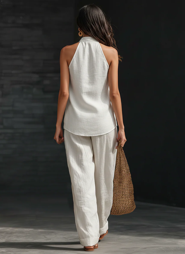 Carlotta | Elegant Sleeveless Wide Pants Set