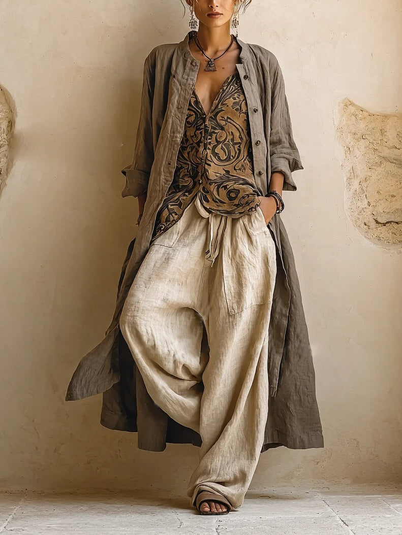 Ava | Linen Three-Piece Set