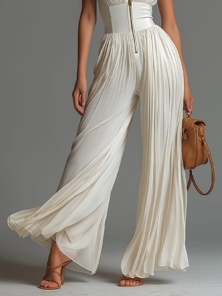 Lucía Pleated Chiffon Jumpsuit