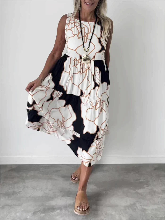 Comfortable Floral Midi Dress