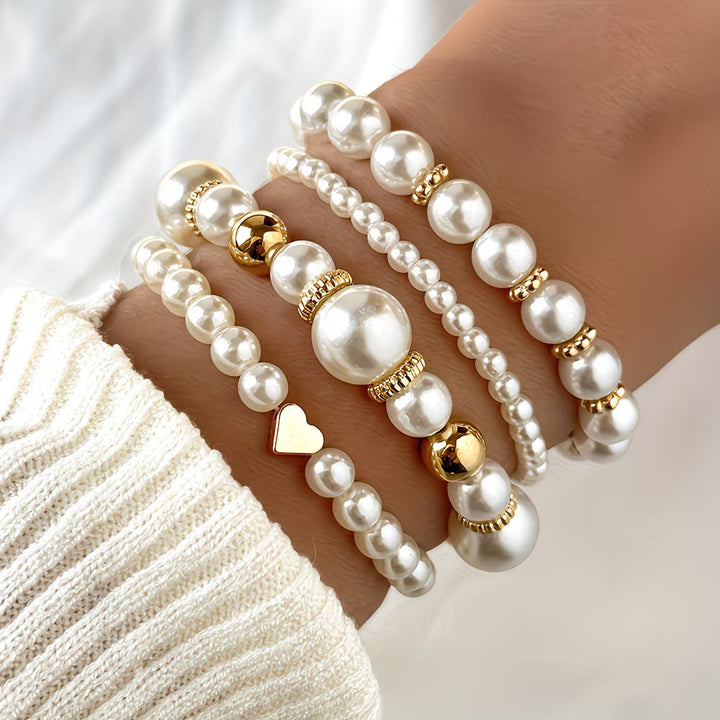 Aurelia | Pearl Stacking Bracelet Set of 4 Pieces