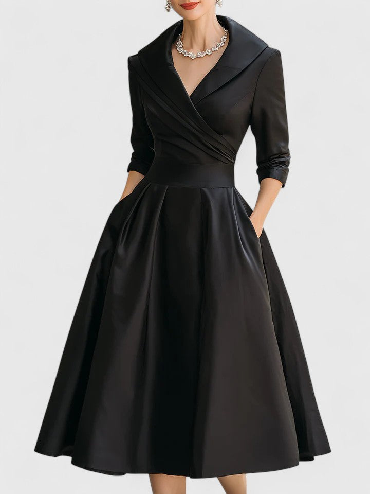 Zyrah Elegant Floral Midi Dress
