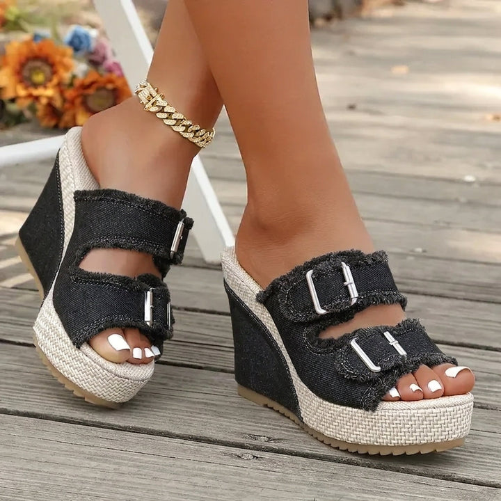 Atelier | Frayed Edge Wedge Sandal