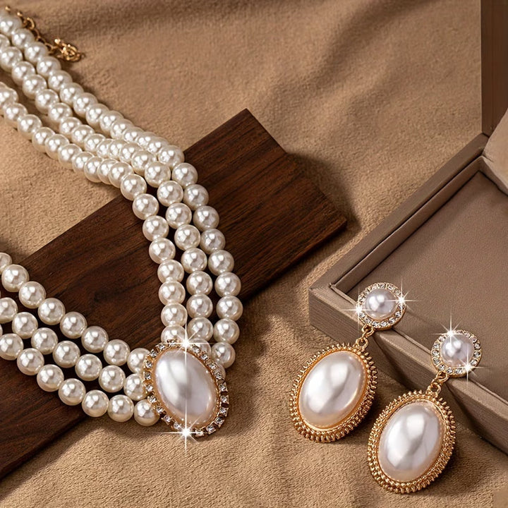 Miranda | Classic Pearl Strand Jewelry Set