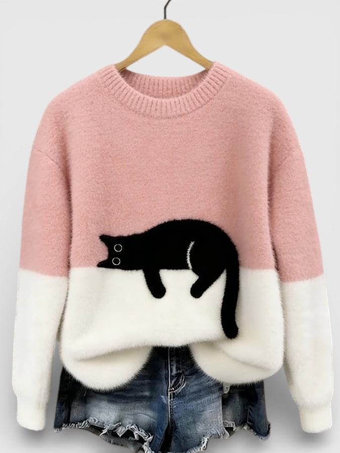Luna Cat Print Sweater