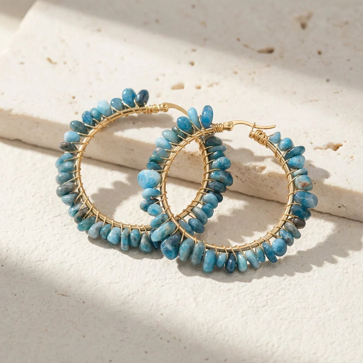 Bella | Creative Apatite Hoop Earrings