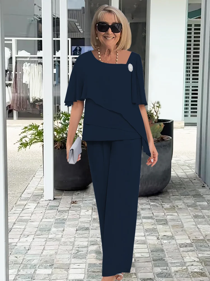 Willa | Flowy Chiffon Pant Set