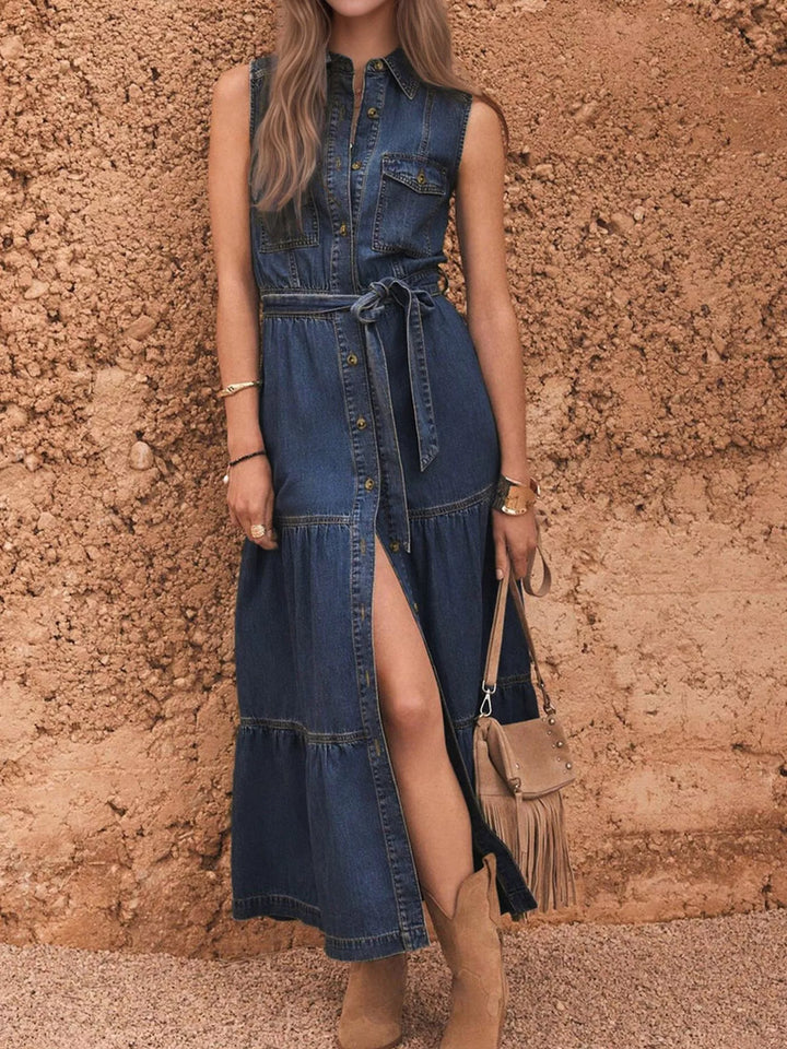 Catalina | Front Button Denim Dress