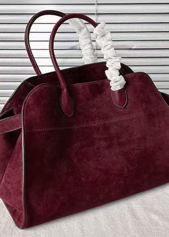 Fashion Red Large Capacity Suede Tote Handbag