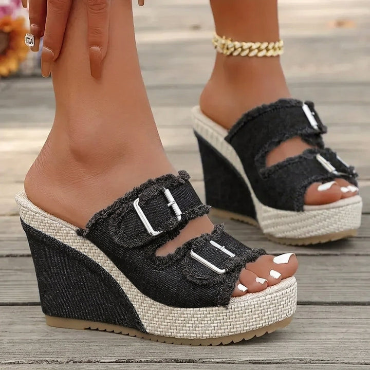 Atelier | Frayed Edge Wedge Sandal