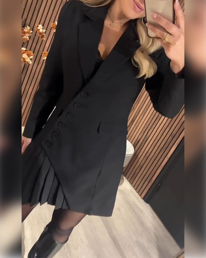 Lapel Blazer-Look Dress