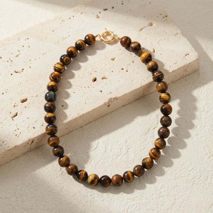 Hazel | Bold Tigers Eye Necklace & Earrings (set of 2)