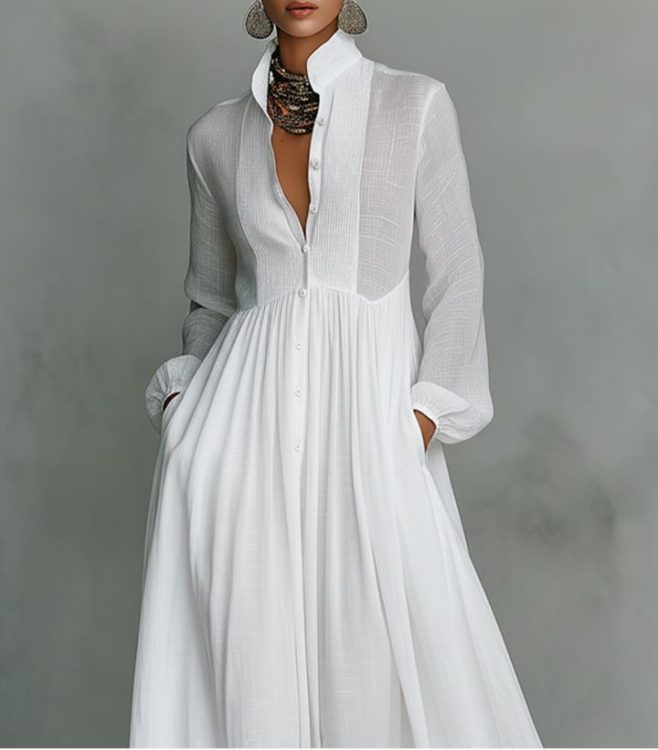 Serena Fluid Button Maxi Dress