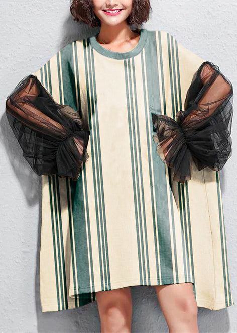 Lace Patchwork Midi Cotton Dress