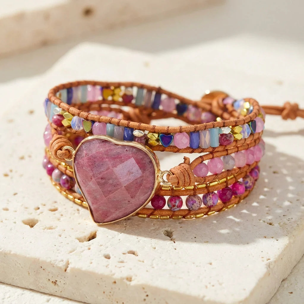 Freya | Rhodochrosite Heart Bracelet