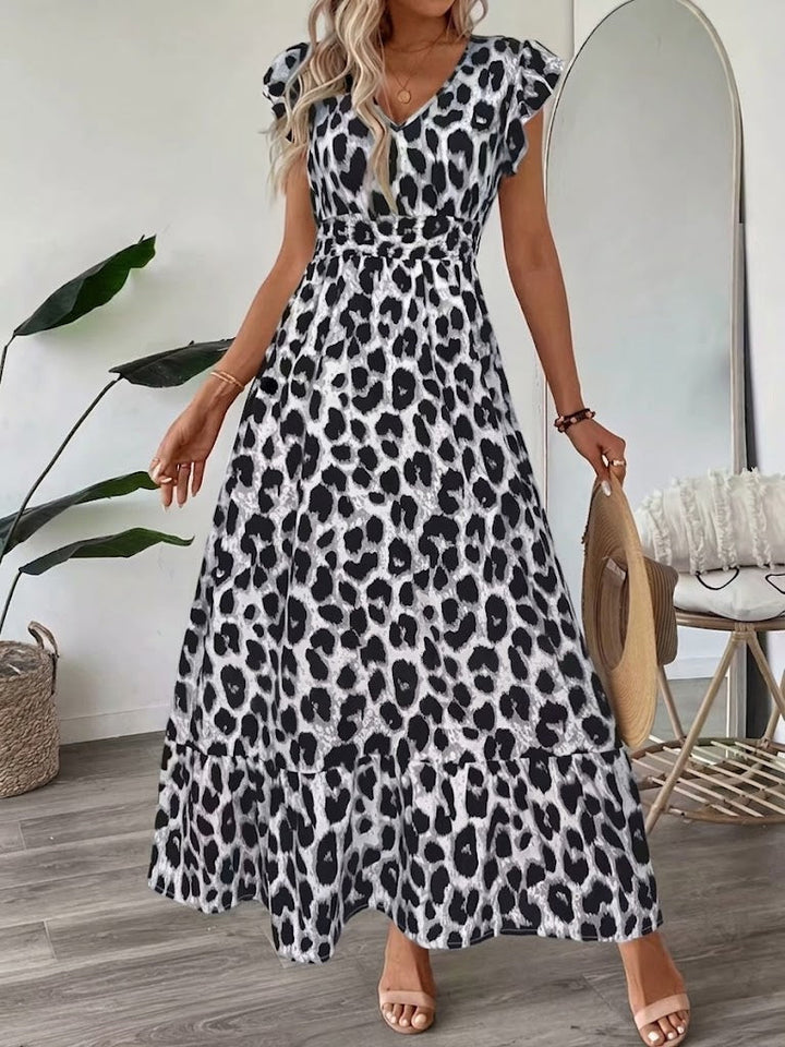 Candela Baroque V-Neck Maxi Dress
