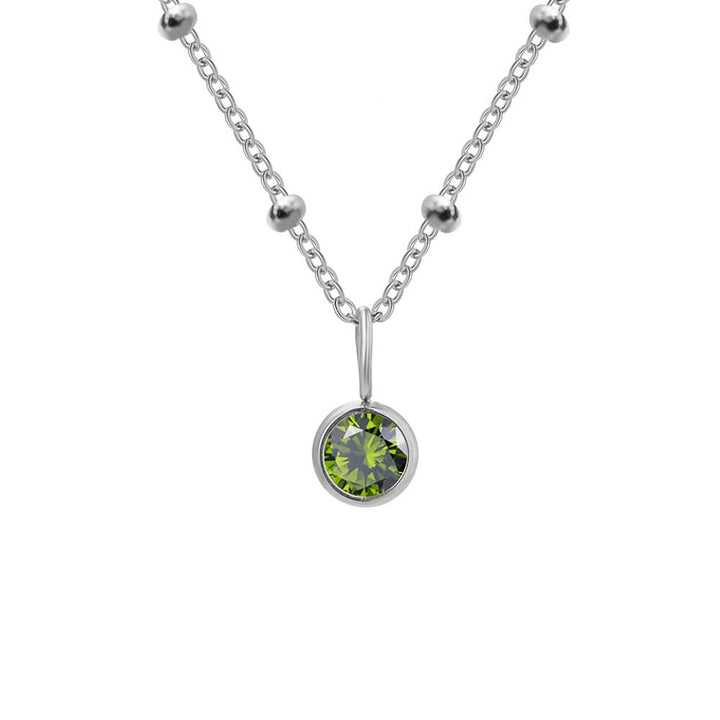 Beaded Chain Birthstone Pendant