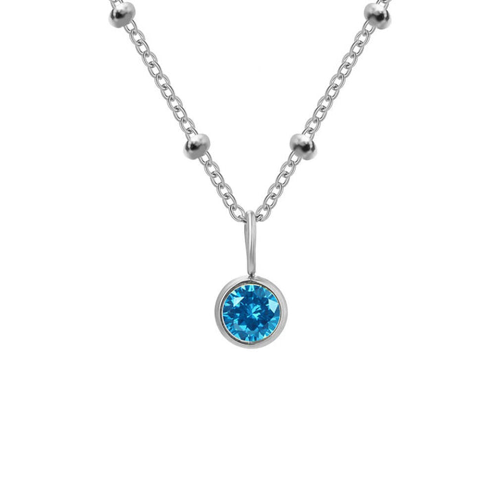 Beaded Chain Birthstone Pendant