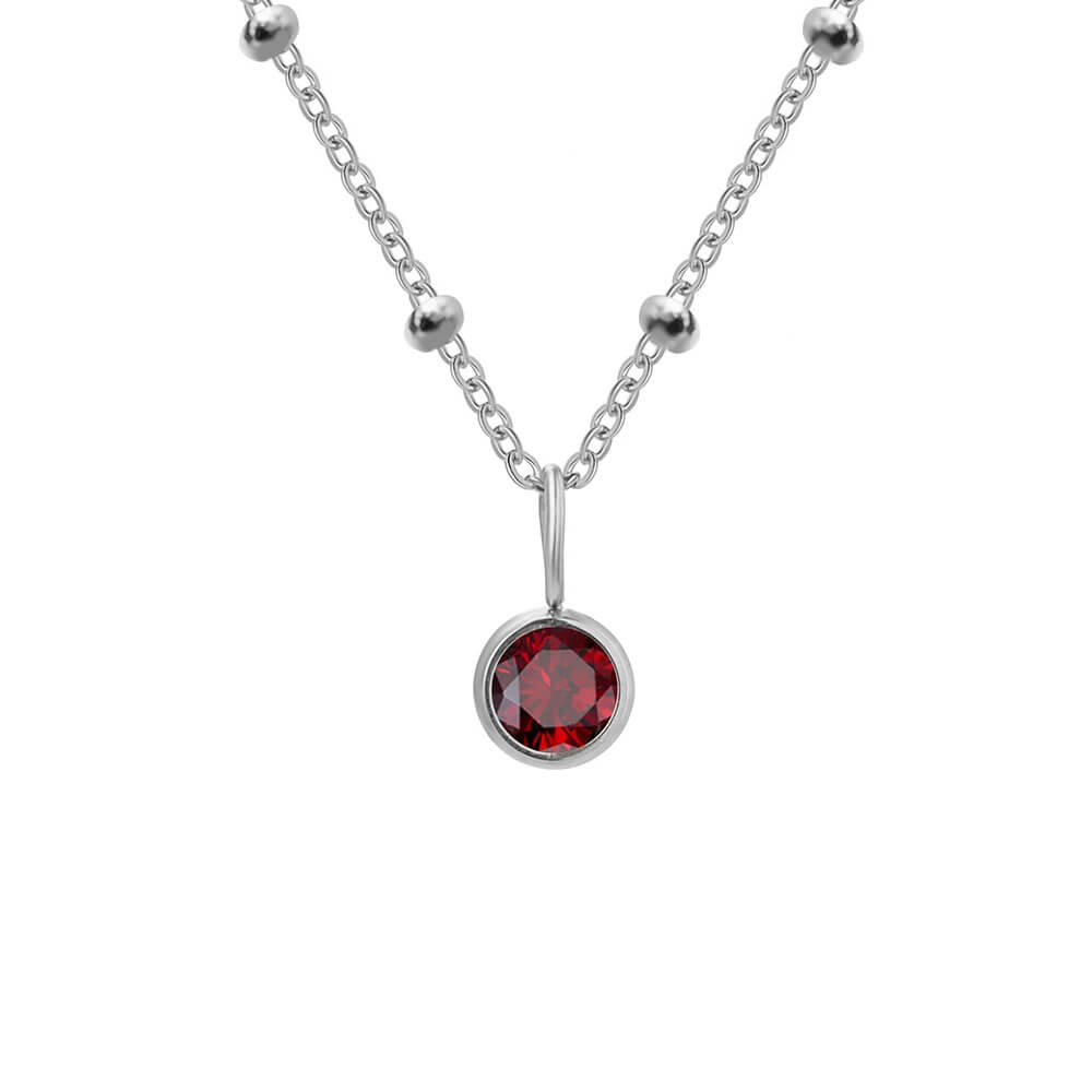 Beaded Chain Birthstone Pendant