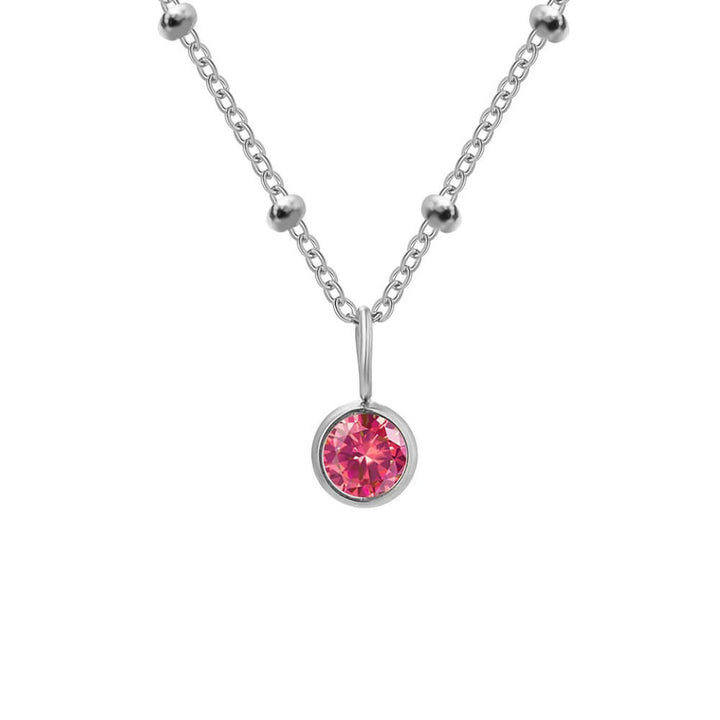 Beaded Chain Birthstone Pendant