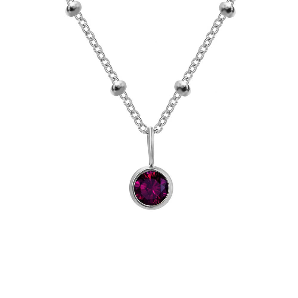 Beaded Chain Birthstone Pendant