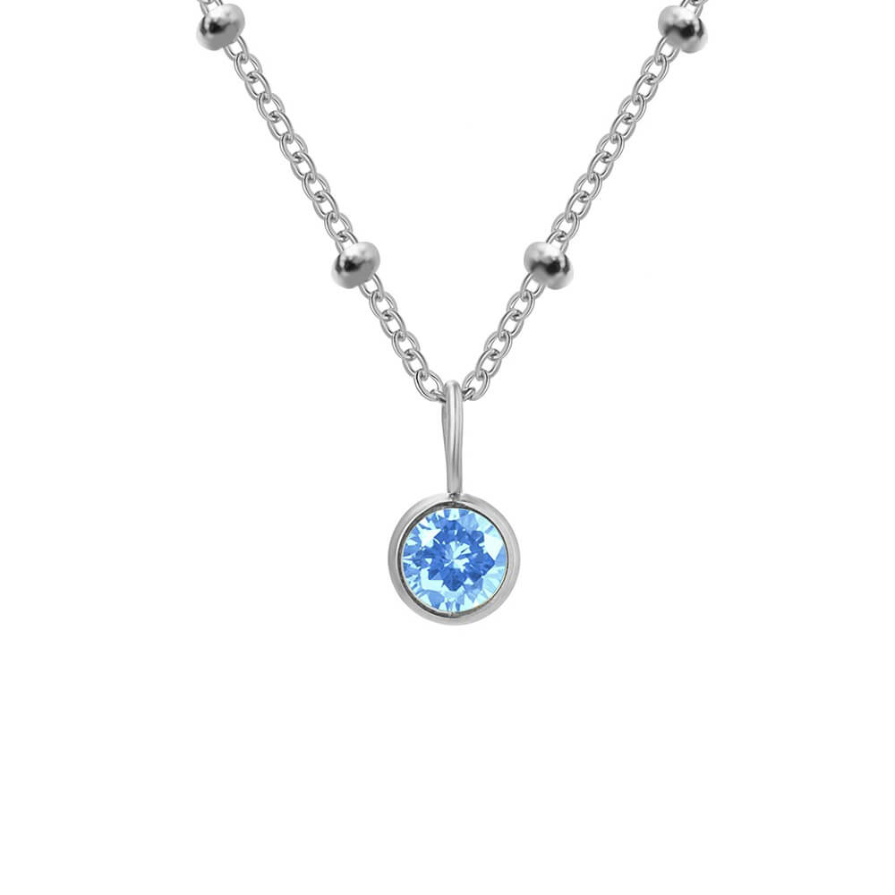 Beaded Chain Birthstone Pendant