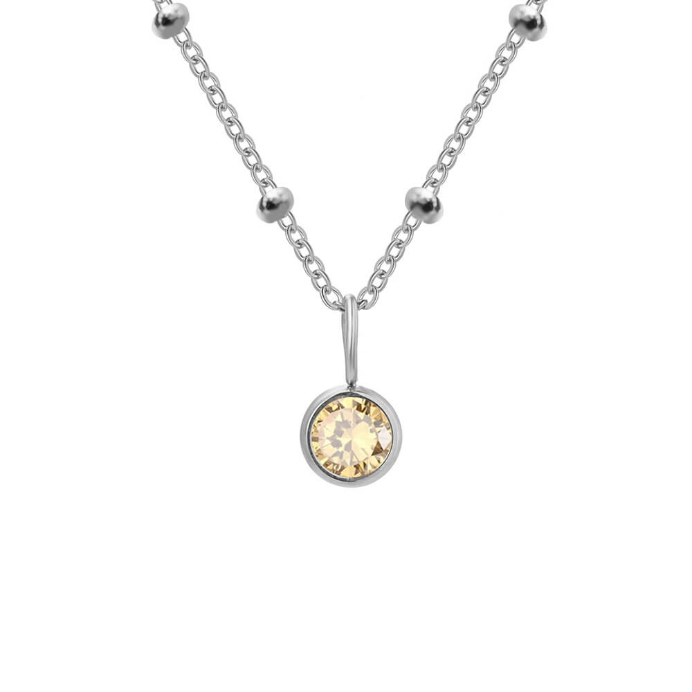 Beaded Chain Birthstone Pendant