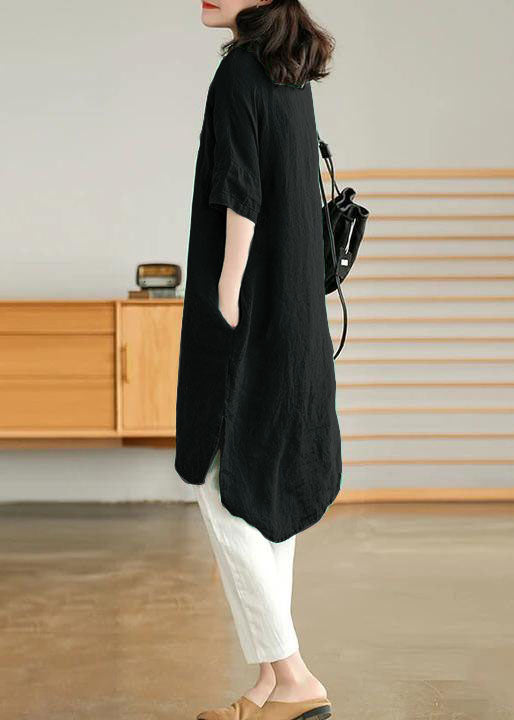 Jade Green Linen Shirt Dress